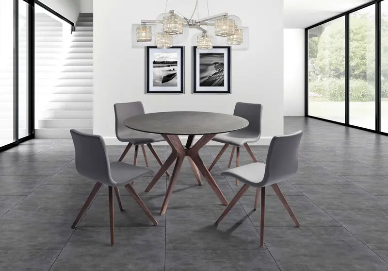 Walnut Veneer Solid Wood Etendable Dining Table By Homeroots