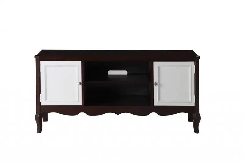 Walnut White Wood TV Stand By Homeroots
