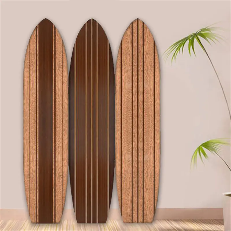 Warm Brown Long Board 3 Panel Room Divider Screen By Homeroots