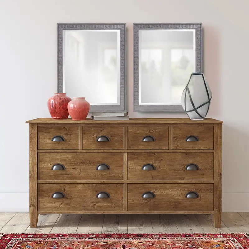Warm Gray Faux Wood Rectangle Mirror By Homeroots