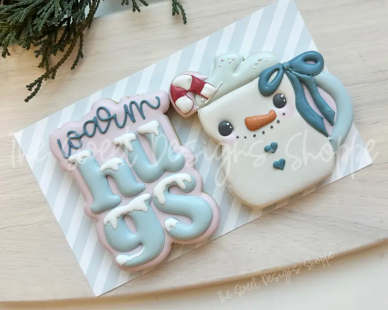 Warm Hugs Plaque & Snowman Mug Cookie Cutter Set - Set of 2 - Cookie Cutters