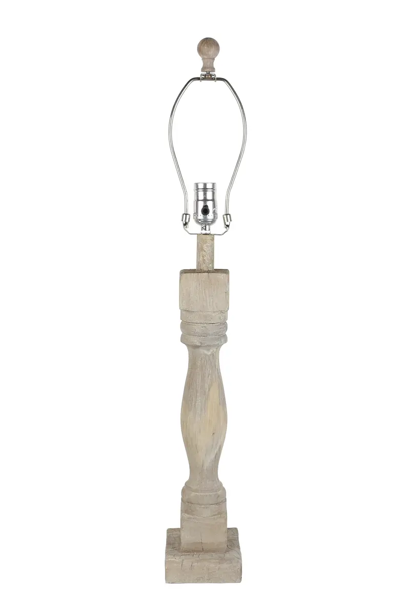 Washed Wood Finish Table Lamp Base Only By Homeroots