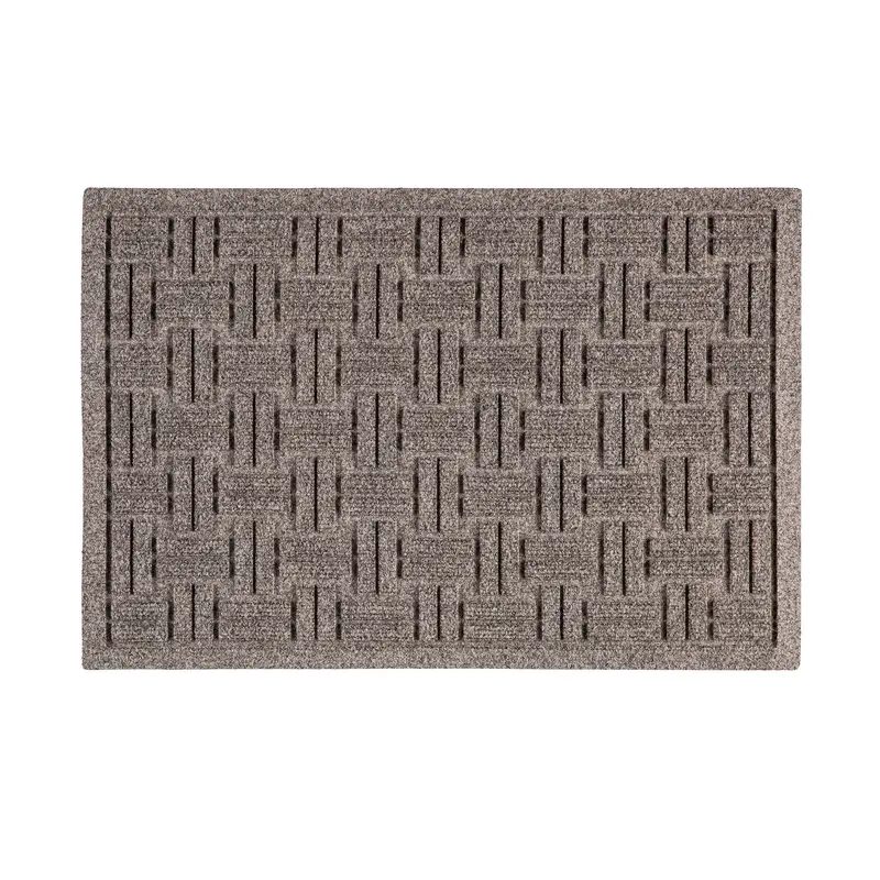 Waterhog Indoor/Outdoor Rug, Basketweave in Grey 20"x30"