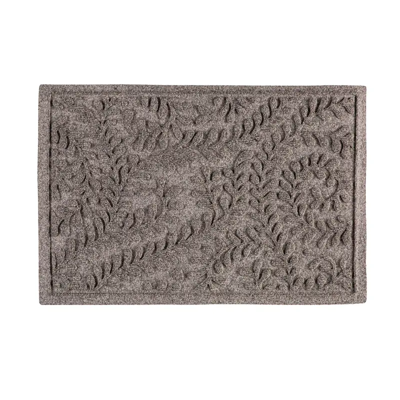 Waterhog Indoor/Outdoor Rug, Leaves in Grey 20"x30"