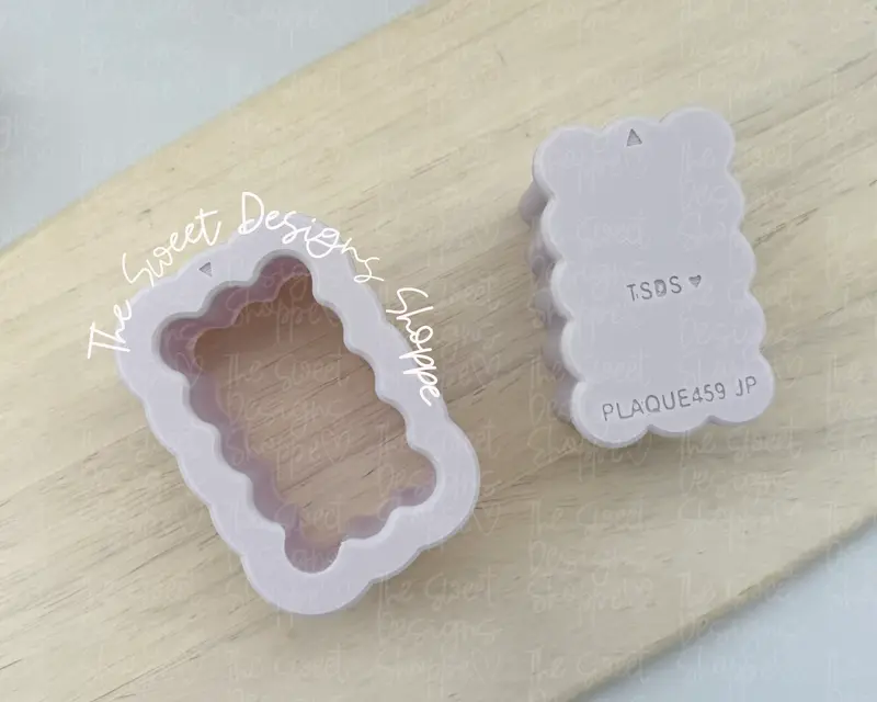 Wavy Rectangular Plaque - Cake Pop Maker Set ( Cutter & Pusher)