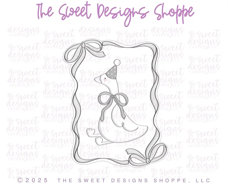 Wavy Ribbon and Bows Plaque - Cookie Cutter