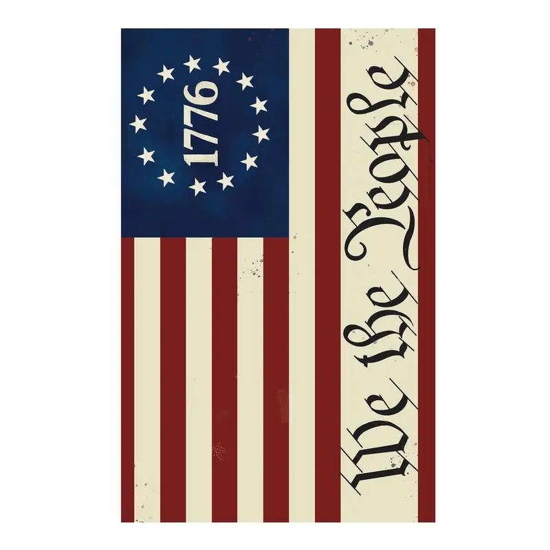 We The People Applique House Flag