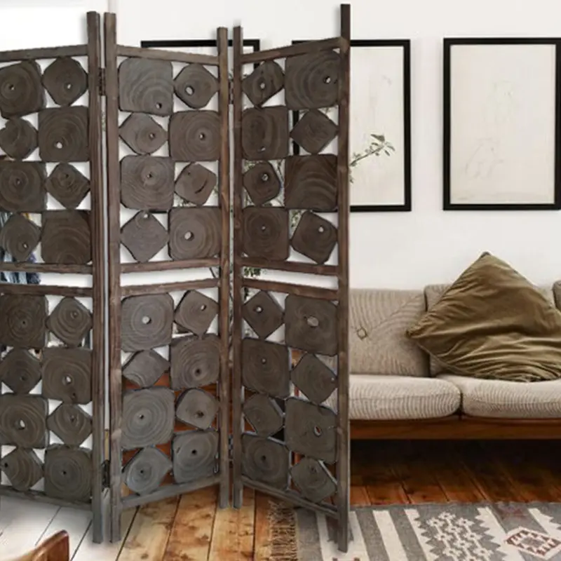Weathered Brown Wood Screen By Homeroots - 342739
