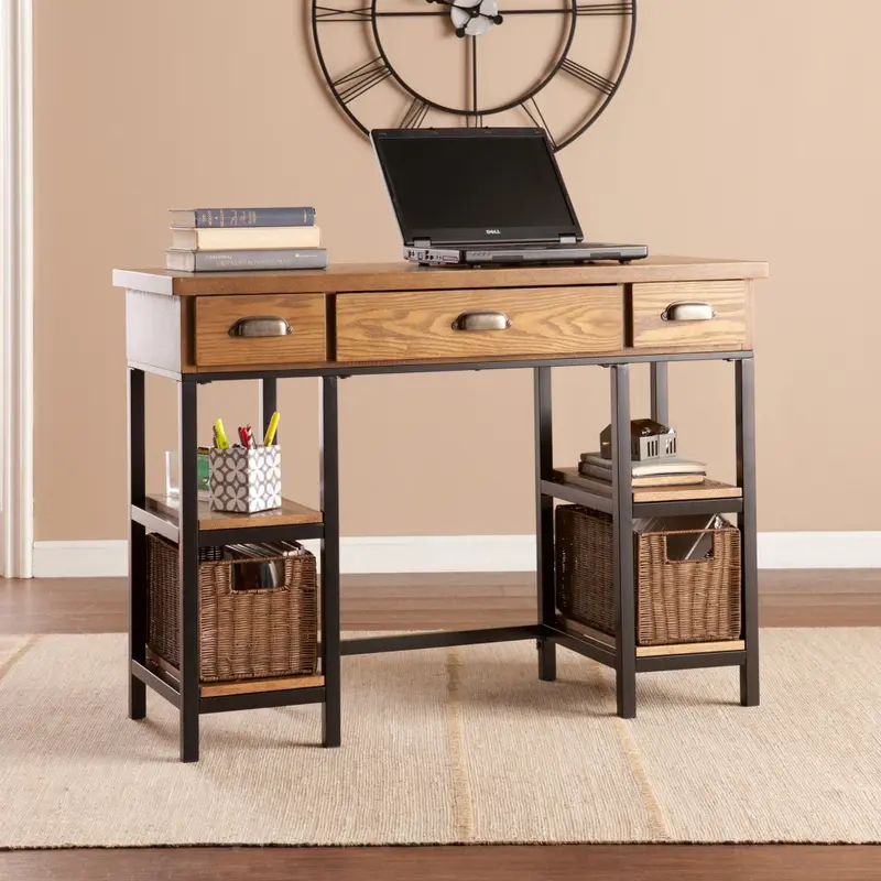 Weathered Gray Home Office Desk By Homeroots