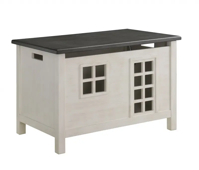 Weathered White Washed Gray Wood Youth Chest By Homeroots