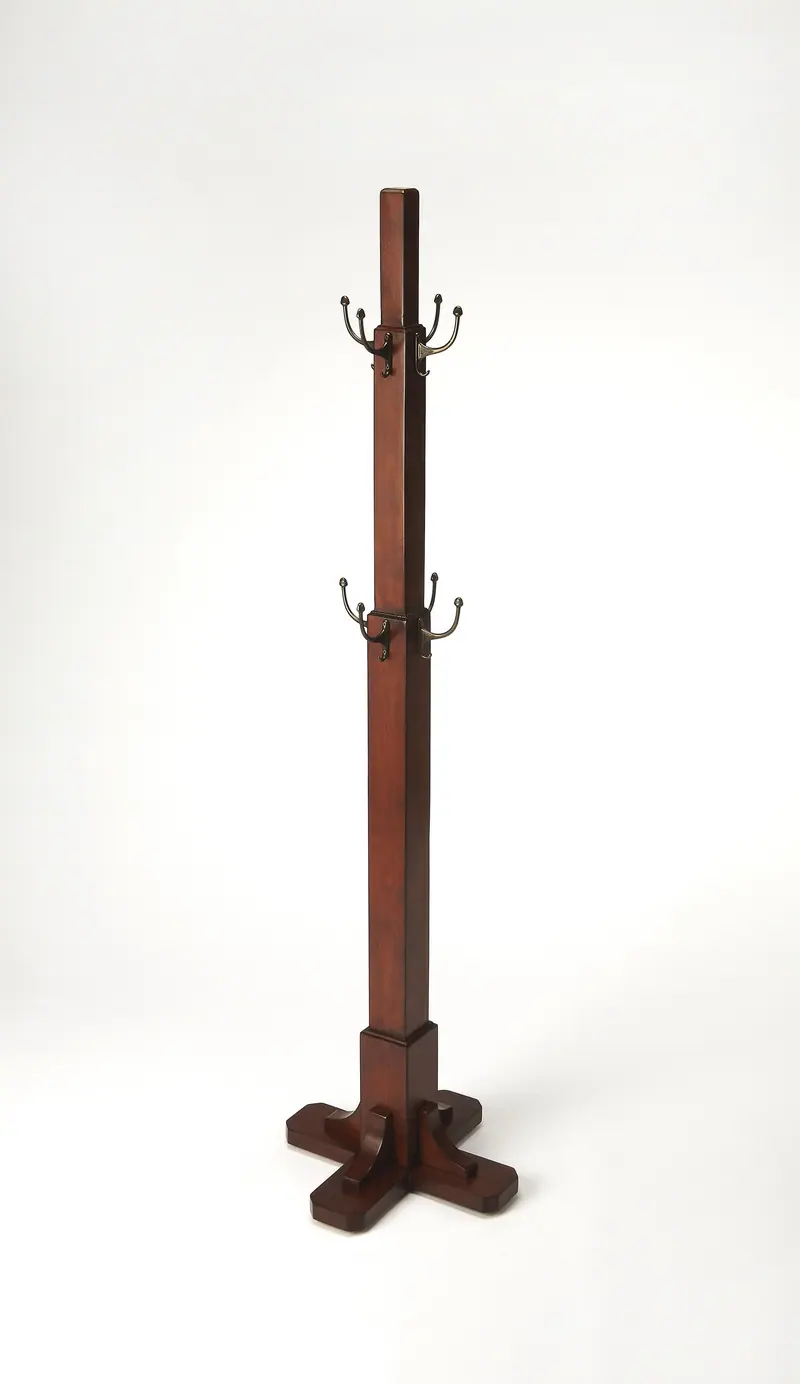 Webster Antique Cherry Coat Rack Tree By Homeroots