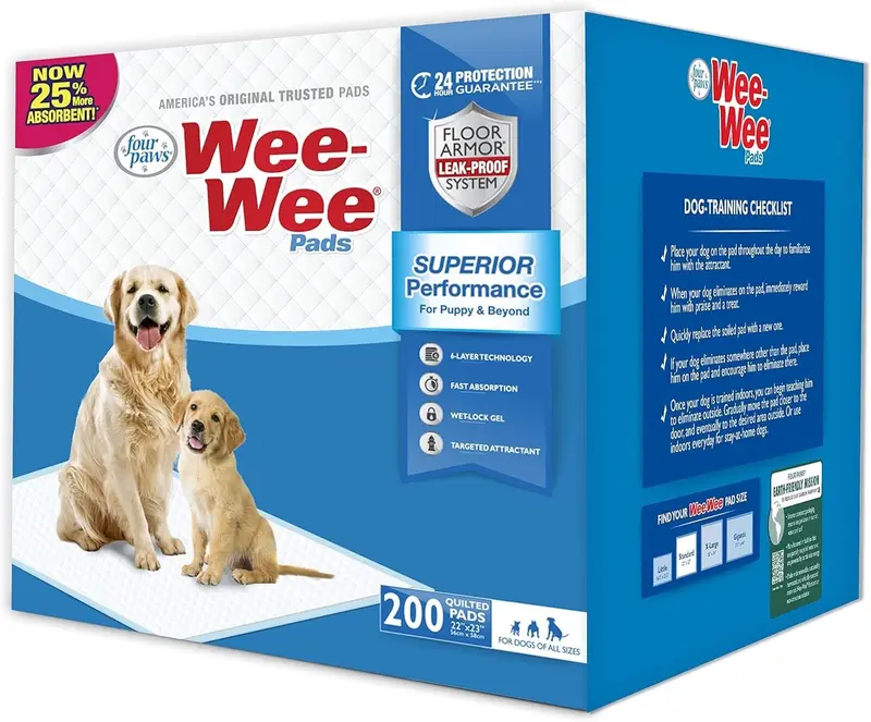 Wee-Wee Pads 22 in. x 23 in. 200 pk Super Absorbent Puppy Training Pads - Open Box