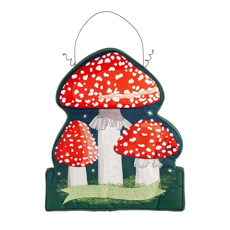 Welcome Friends Mushroom Garden Estate Door Décor
