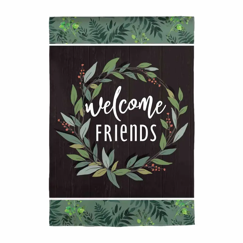 Welcome Friends Suede Garden Flag,14s12060