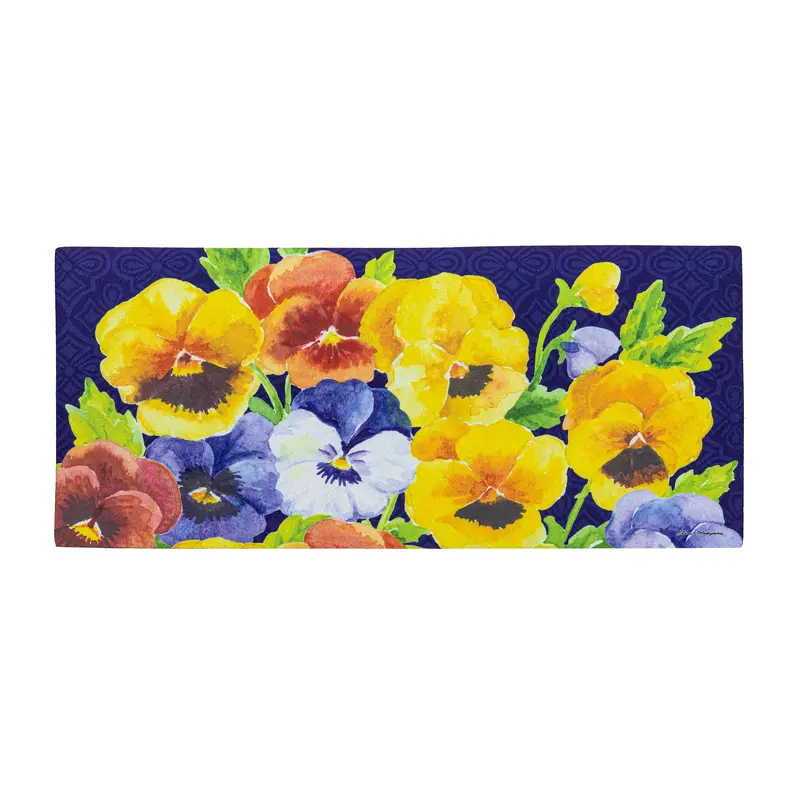 Welcome Pansies Sassafras Switch Mat