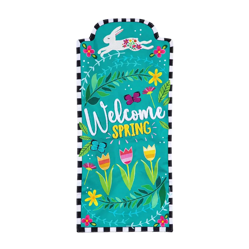 Welcome Spring Bunny Everlasting Impression Textile Decor