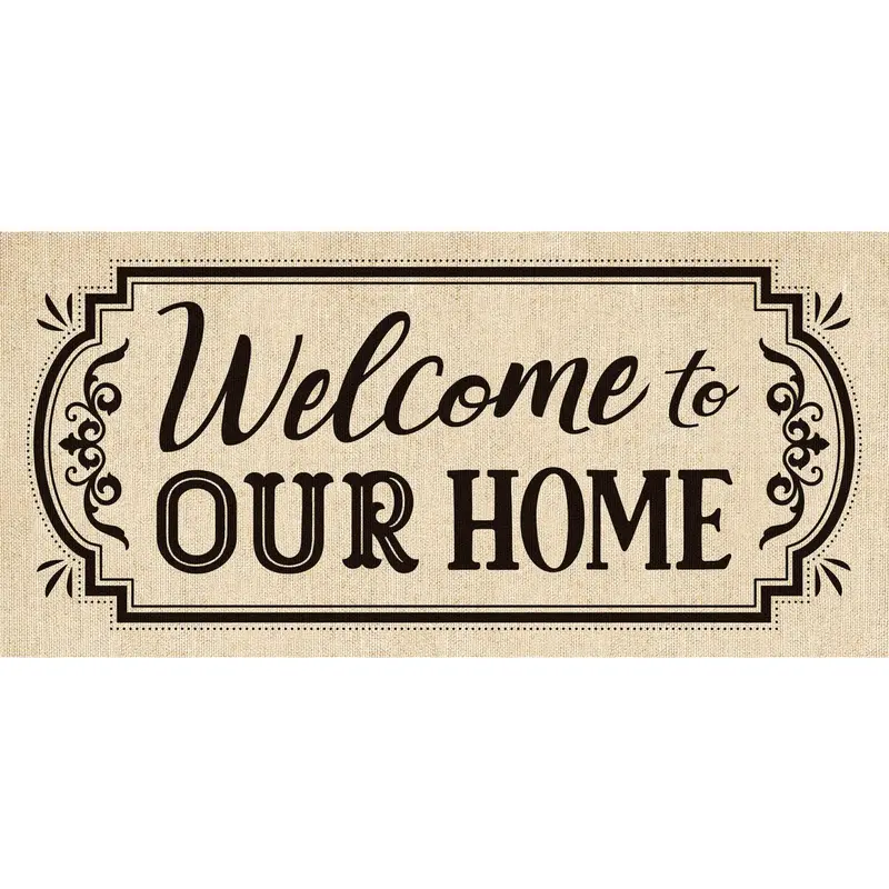 Welcome to Our Home Burlap Sassafras Switch Mat