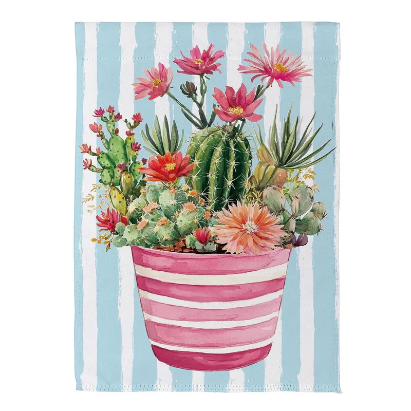 Welcoming Succulent Suede House Flag