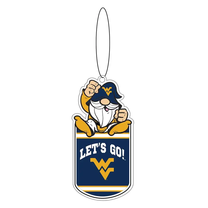 West Virginia University Gift Tag Ornament, Gnome Fan