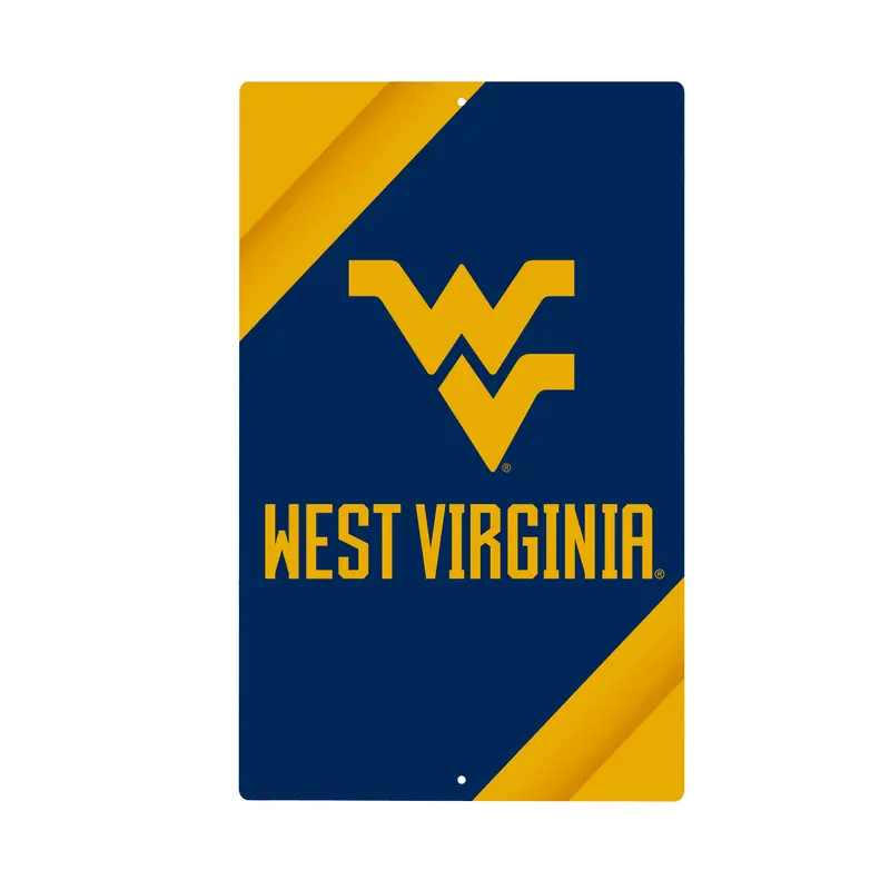 West Virginia University Logo Sign USA Metal Wall Sign, 7.5" x 11.5"
