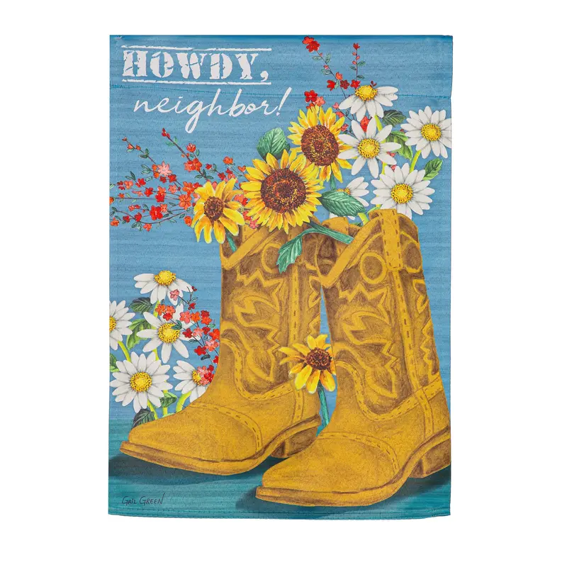 Western Boots Suede Garden Flag