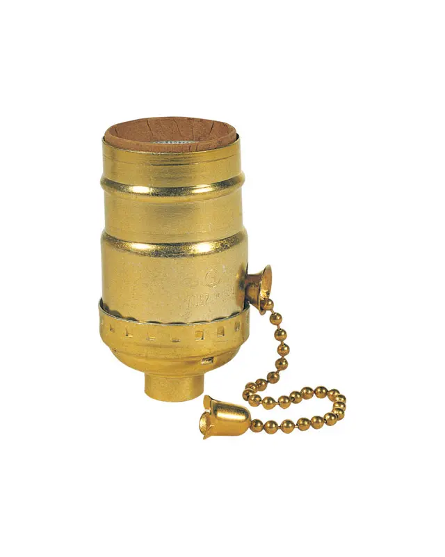 Westinghouse Brass Medium Base Pull Chain Socket 1 pk - Open Box