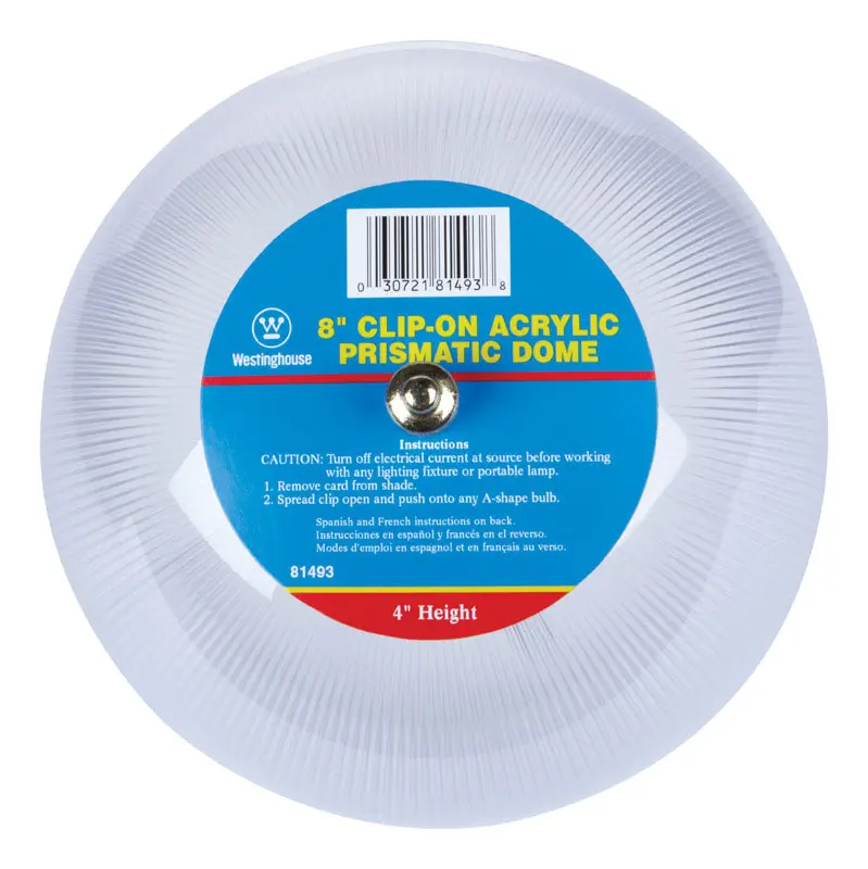 Westinghouse Clear Acrylic Dome Clip-On Glass Lamp Shade 4 H x 8 Dia. in. for Indoor/Outdoor - Deal of The Week