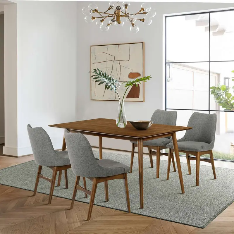 Westmont and Azalea Charcoal and Walnut 5 Piece Dining Set By Armen Living