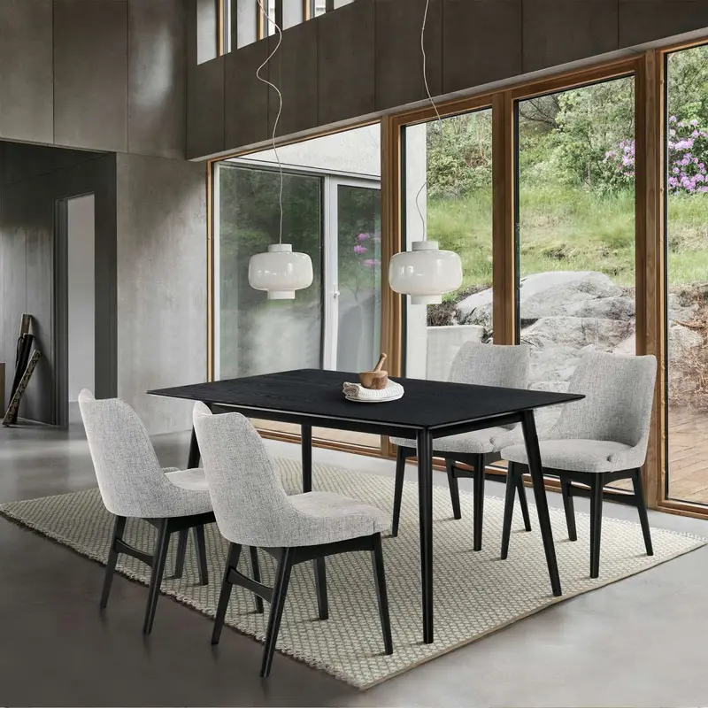 Westmont and Azalea Grey and Black Wood 5 Piece Dining Set By Armen Living