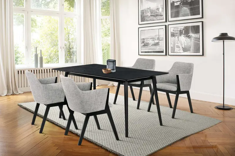 Westmont and Renzo Grey and Black 5 Piece Dining Set By Armen Living