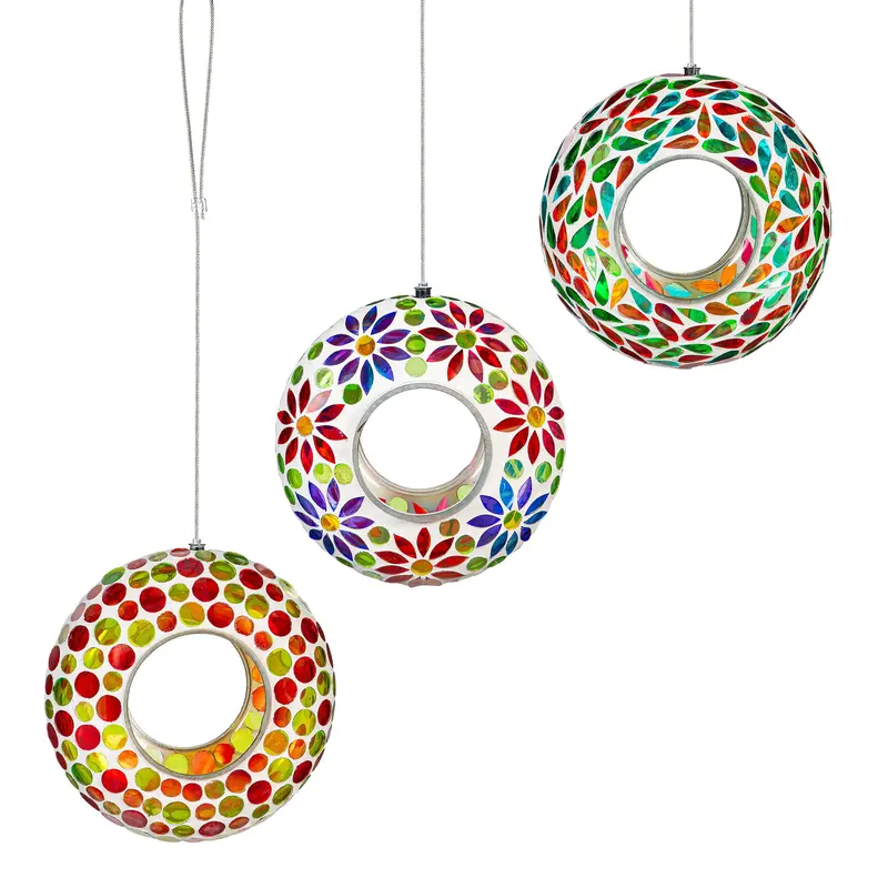 What She Shed Bird Feeder, Mosaic Glass Fly Through Rainbow Portal, 6"