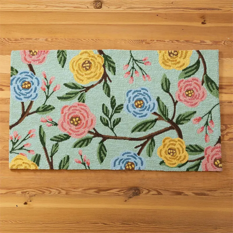 What She Shed Bloom Indoor/Outdoor Hooked Rug 24"x42"