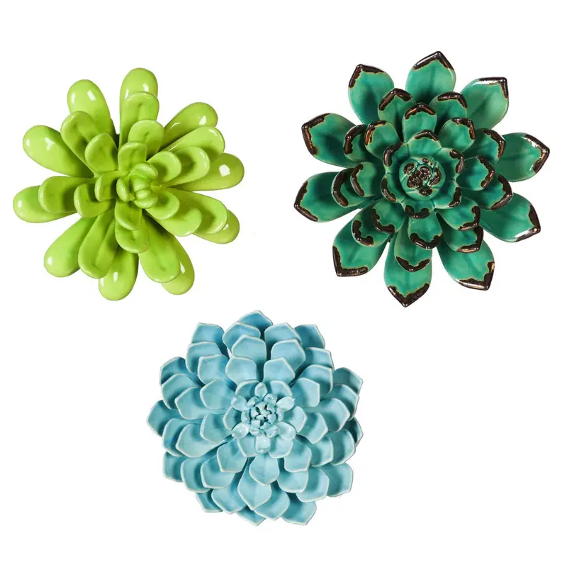 What She Shed Indoor Wall Décor, Ceramic Wall, San Pedro Cacti, Asst of 3