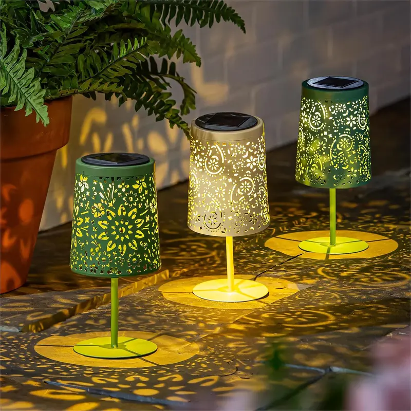 What She Shed Outdoor Lamp & Lighting, Table Top Metal Solar Lantern