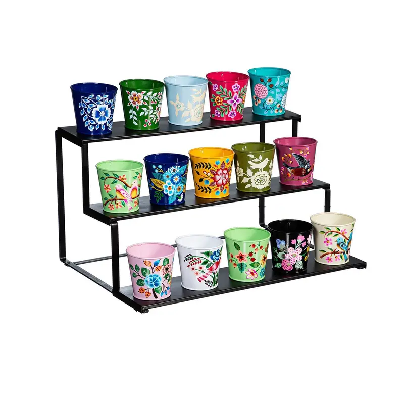 What She Shed Planters, Vibrant Hand-Painted Planters with Display Program