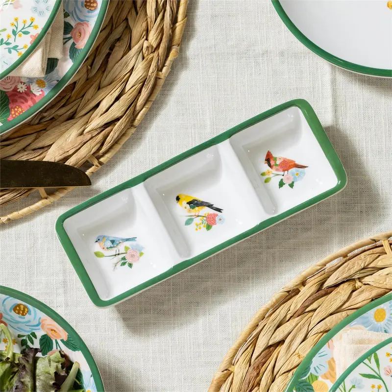 What She Shed Serveware Melamine Bird Sauce Dish, 7.75"L