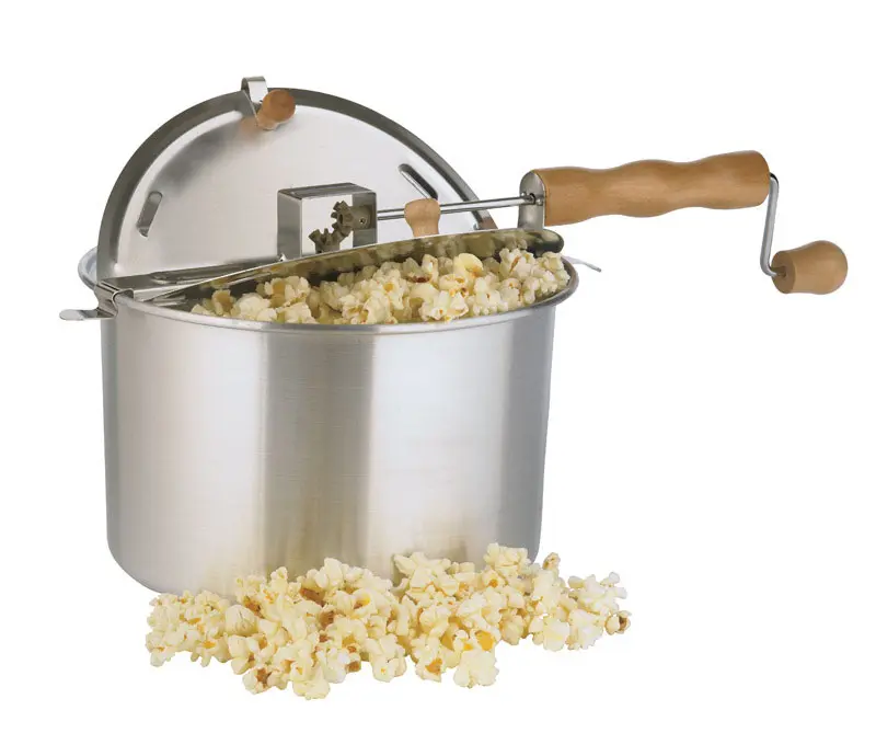 Whirley Pop Aluminum Stove Top Popcorn Popper 16.5 in. 6 qt Silver - Deal of The Week