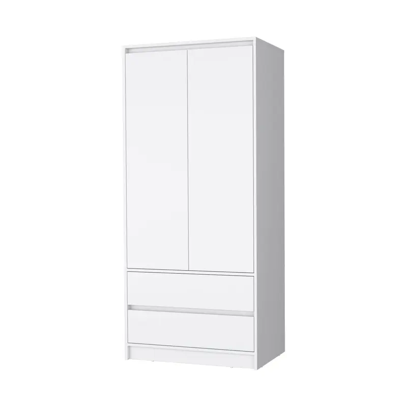 White Accent Cabinet Soft Close With Multiple Shelves And Two Drawers By Homeroots