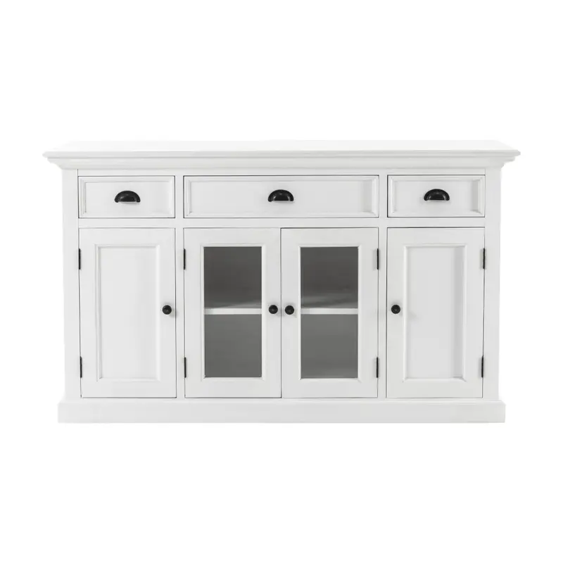 White Accent Cabinet With Glass Doors By Homeroots