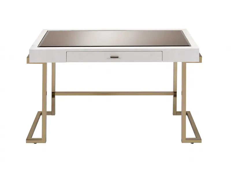 White And Champagne Desk By Homeroots