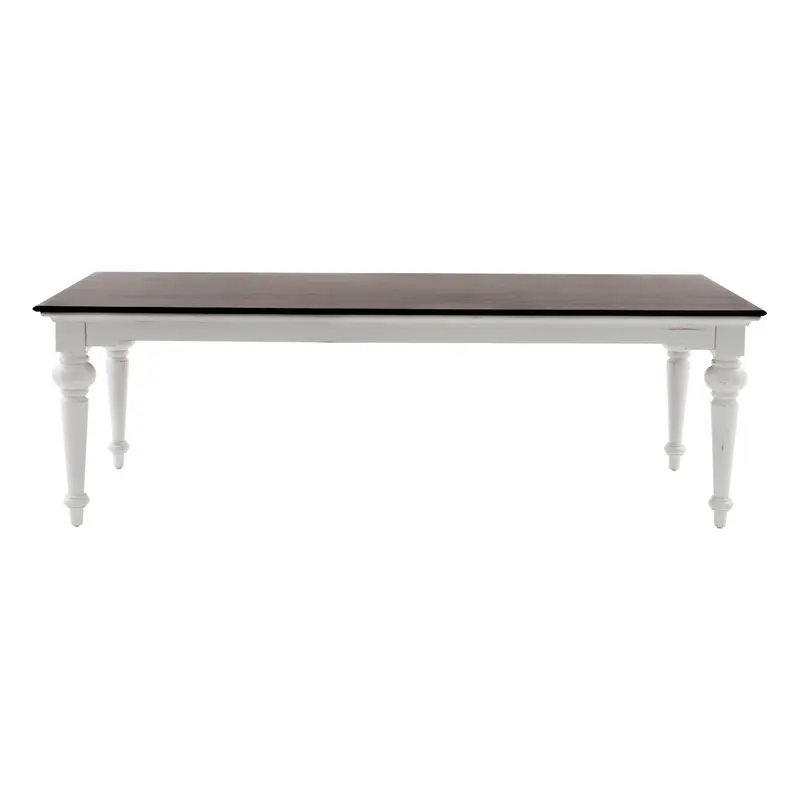 White And Dark Brown Rustic Modern Farmhouse 94" Dining Table By Homeroots