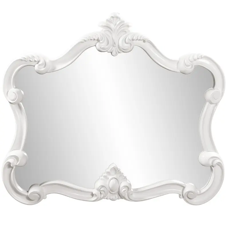 White Baroque Shape Ornate Mirror By Homeroots