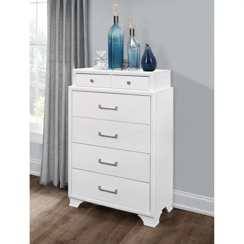 White Chest With 6 Drawers By Homeroots