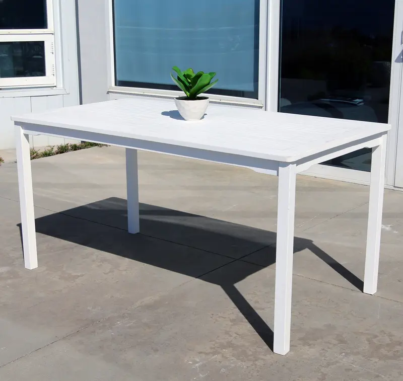 White Dining Table with Straight Legs By Homeroots