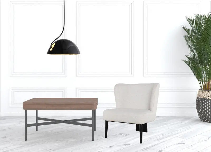 White Faux Leather Wingback Accent Chair By Homeroots