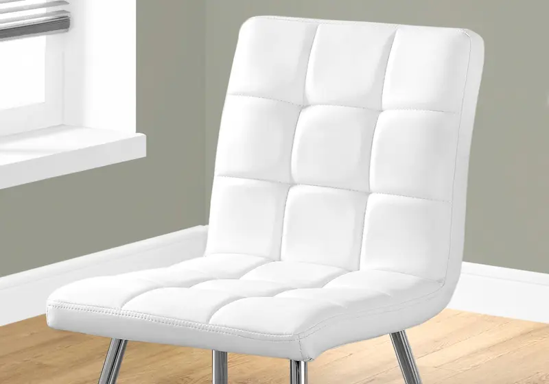 White Foam Metal Polyurethane Leather Look Dining Chairs 2Pcs By Homeroots