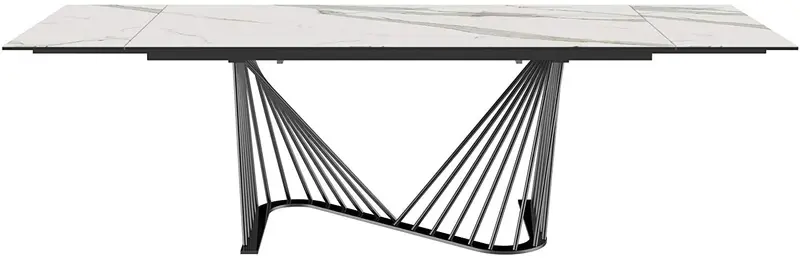 White Glass Ceramic Dining Table By Homeroots