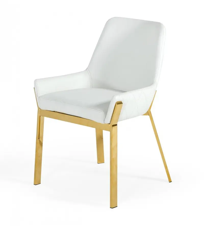 White Gold Dining Chair By Homeroots