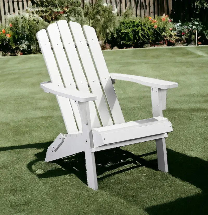 White Heavy Duty Plastic Indoor Outdoor Adirondack Chair By Homeroots