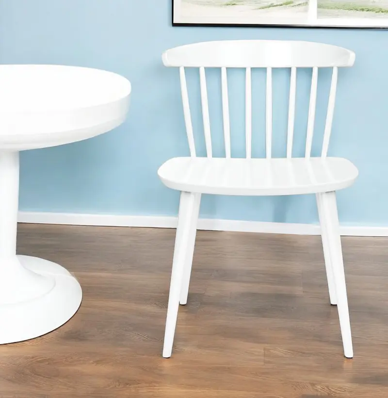 White Heavy Duty Plastic Slat Back Dining Side Chair By Homeroots